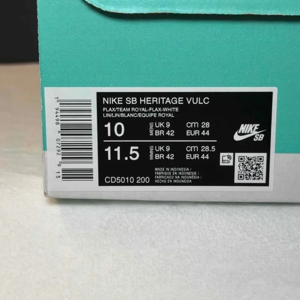 Nike Heritage Vulc SB “Flax / Team Royal” – CD5010-200 | 10M